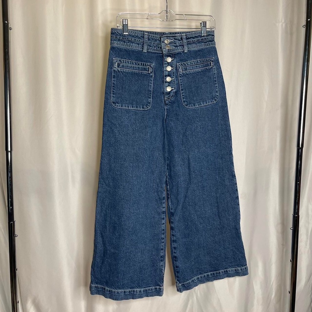 Free people wide leg jeans m